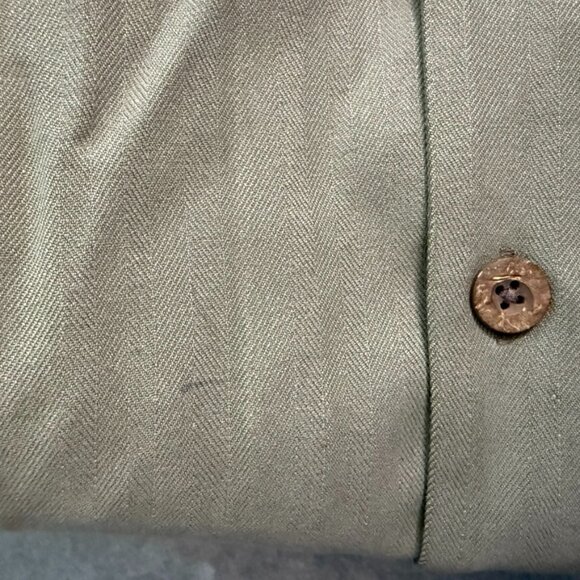 Tommy Bahama Olive Green 100% Silk Short Sleeve Button-Up Shirt - Size XL - Picture 11 of 13